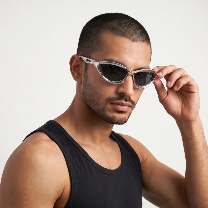[ Venom ] Unisex Techno Sunglasses : Silver - projectshades