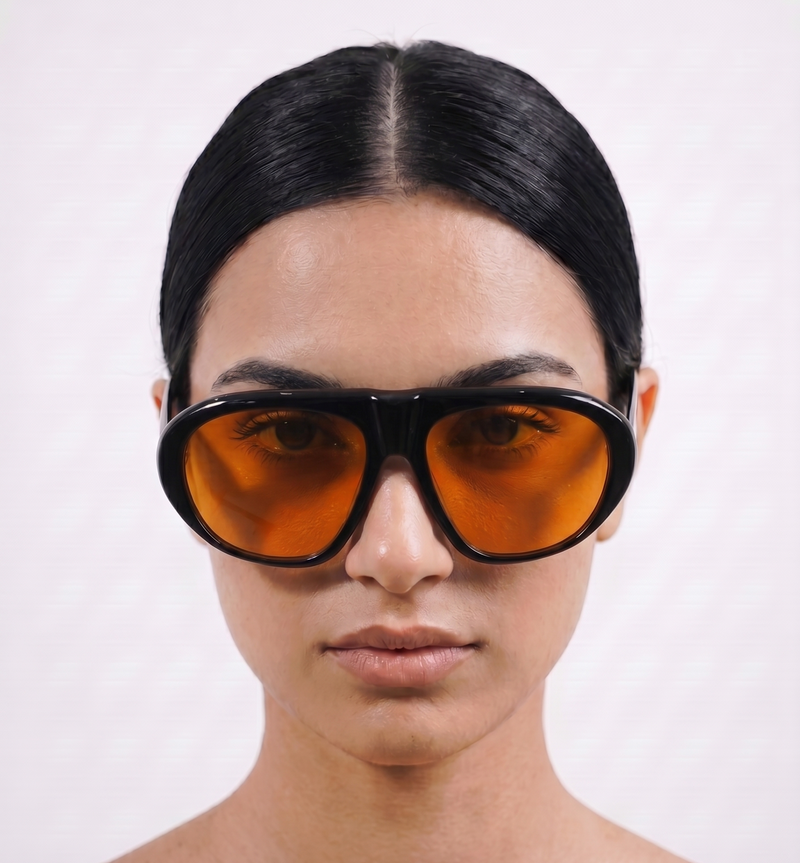 [ Toronto ] Oversized Y2k Sunglasses : Orange - projectshades