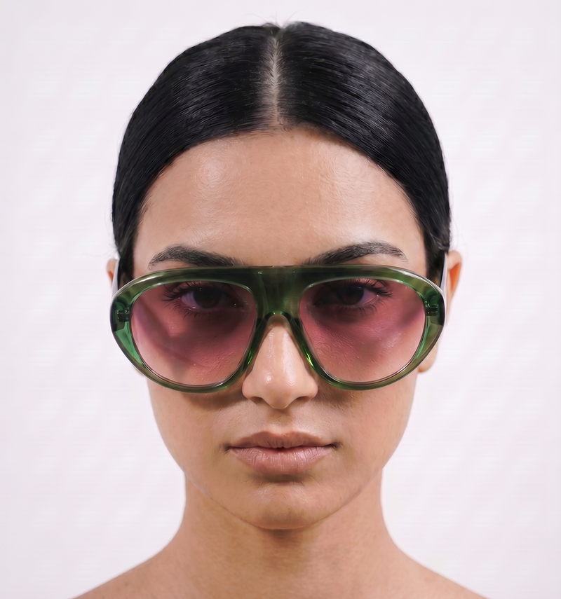 [ Toronto ] Oversized Y2k Sunglasses : Green - projectshades