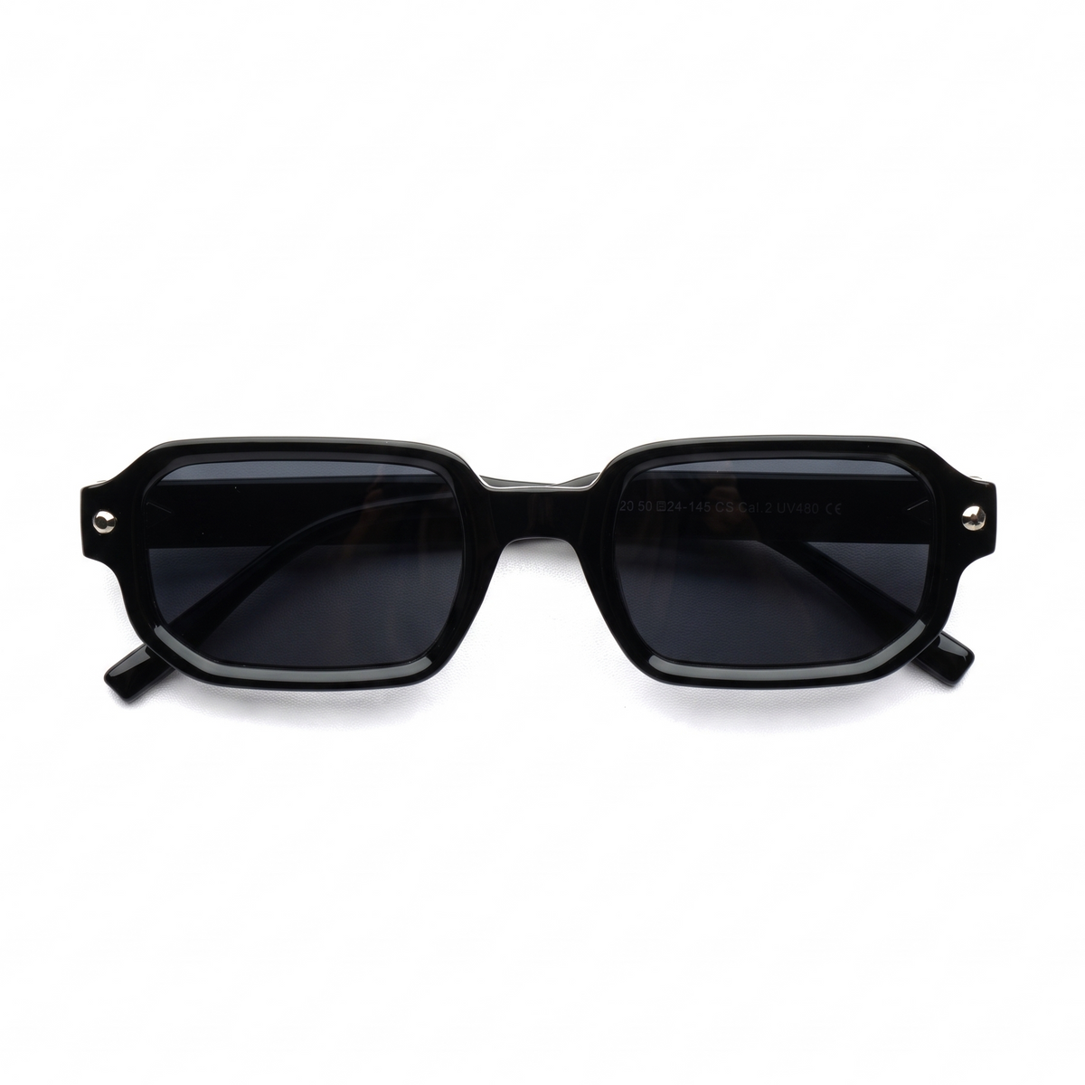 [ Prometheus ] Classic Rectangular Sunglasses : Black