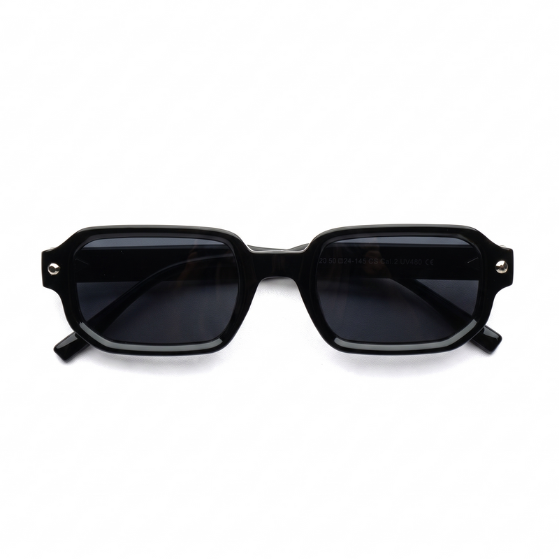 [ Prometheus ] Classic Rectangular Sunglasses : Black