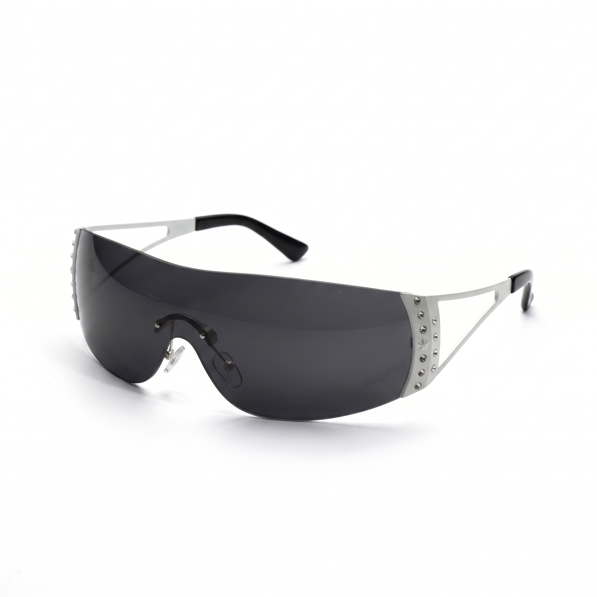 [ Tryst ] Wraparound Oversized Sunglasses : Black