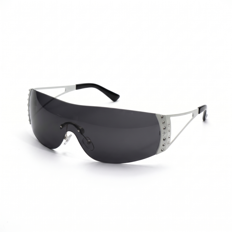 [ Tryst ] Wraparound Oversized Sunglasses : Black
