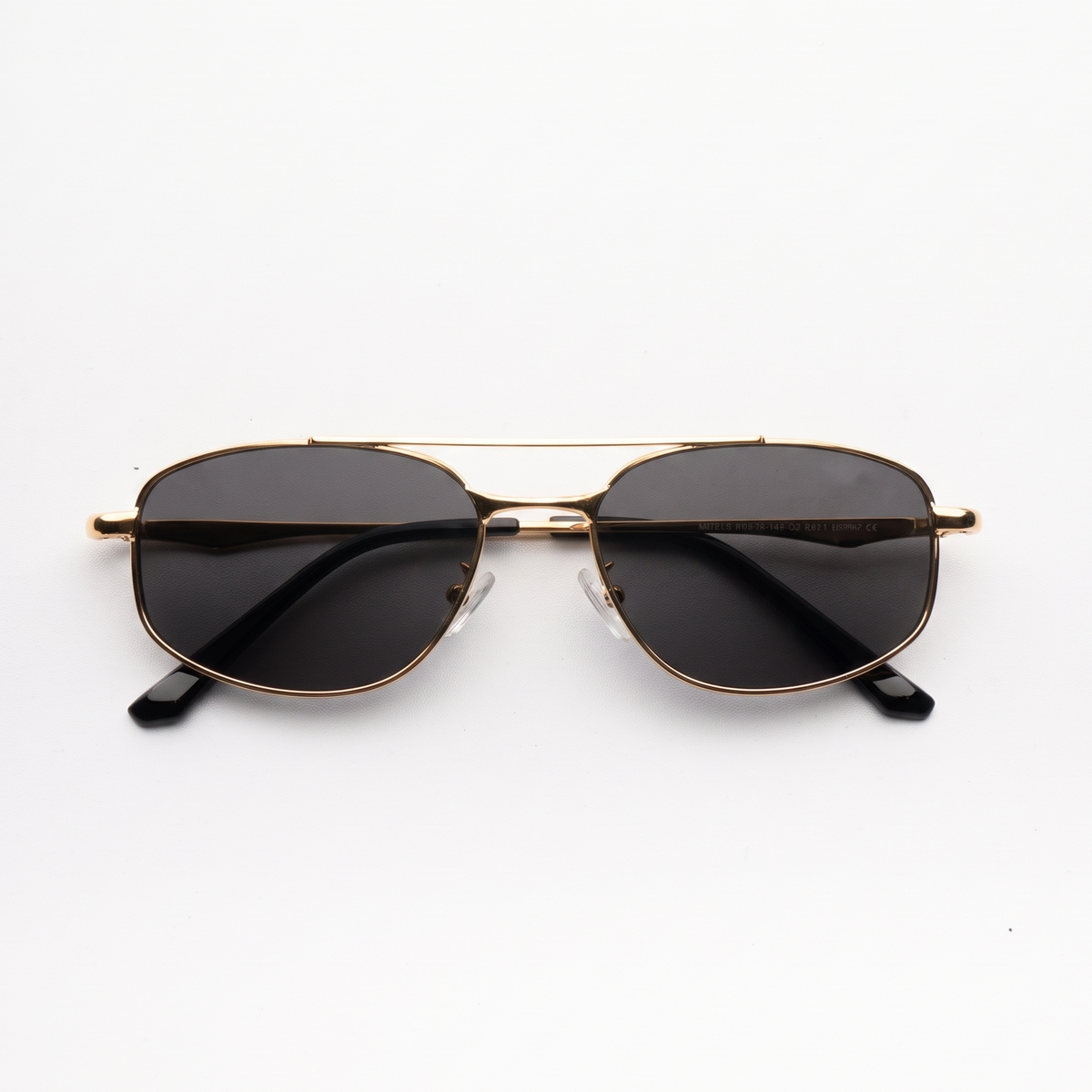 [ Orpheus ] Slim Metal Navigator Sunglasses : Black/Gold