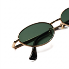 [ Echo ] Slim Oval Sunglasses : Green/Gold