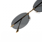 [ Aura ] Rimless Oval Sunglasses : Black/Gold
