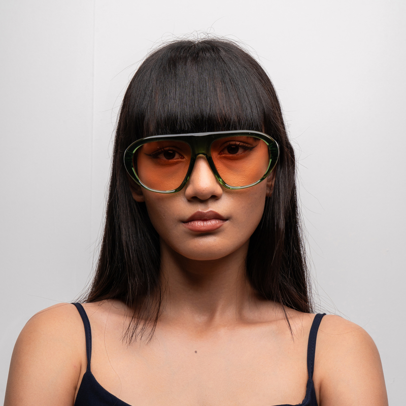 [ Toronto ] Oversized Y2k Sunglasses : Green