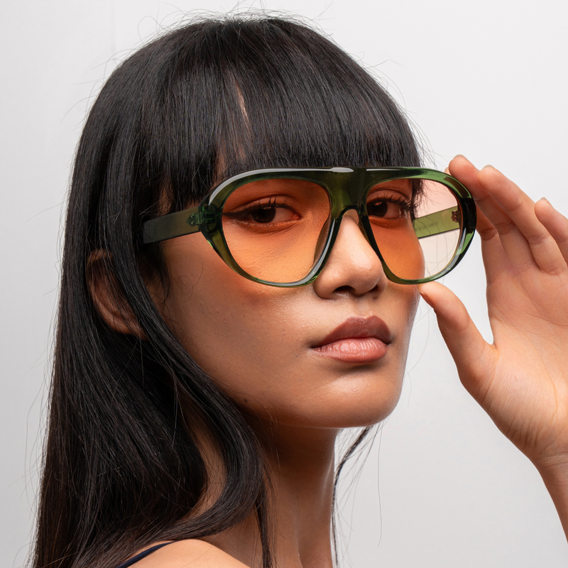 [ Toronto ] Oversized Y2k Sunglasses : Green