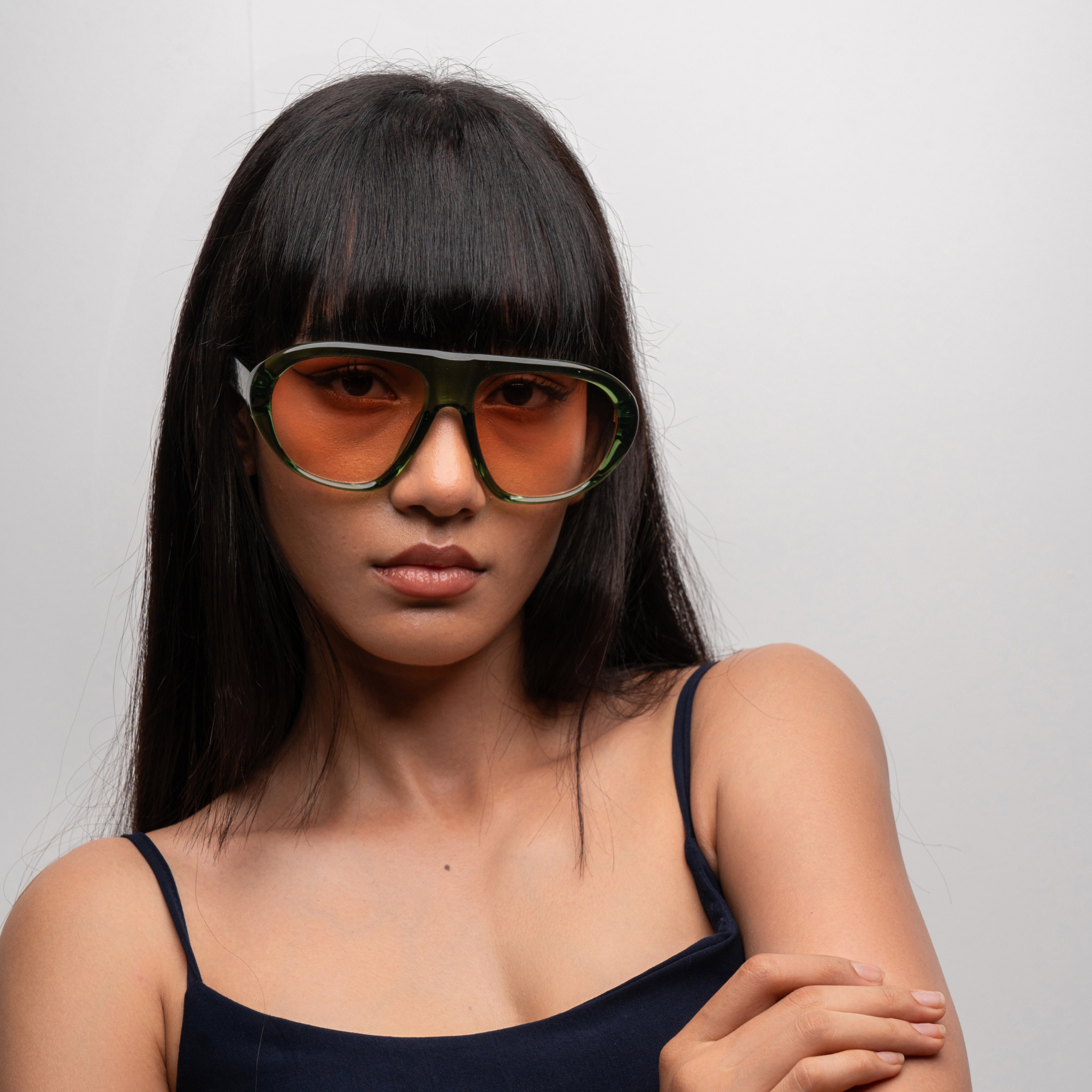 [ Toronto ] Oversized Y2k Sunglasses : Green
