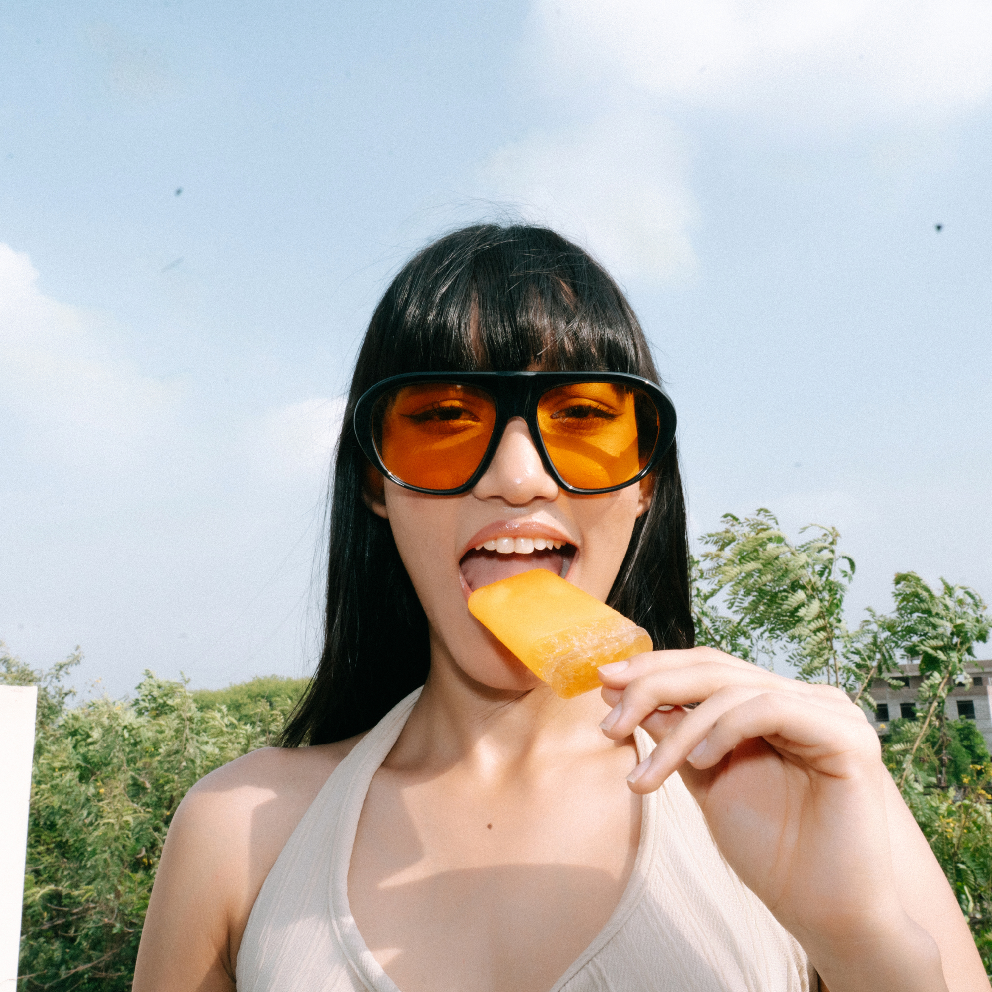 [ Toronto ] Oversized Y2k Sunglasses : Orange