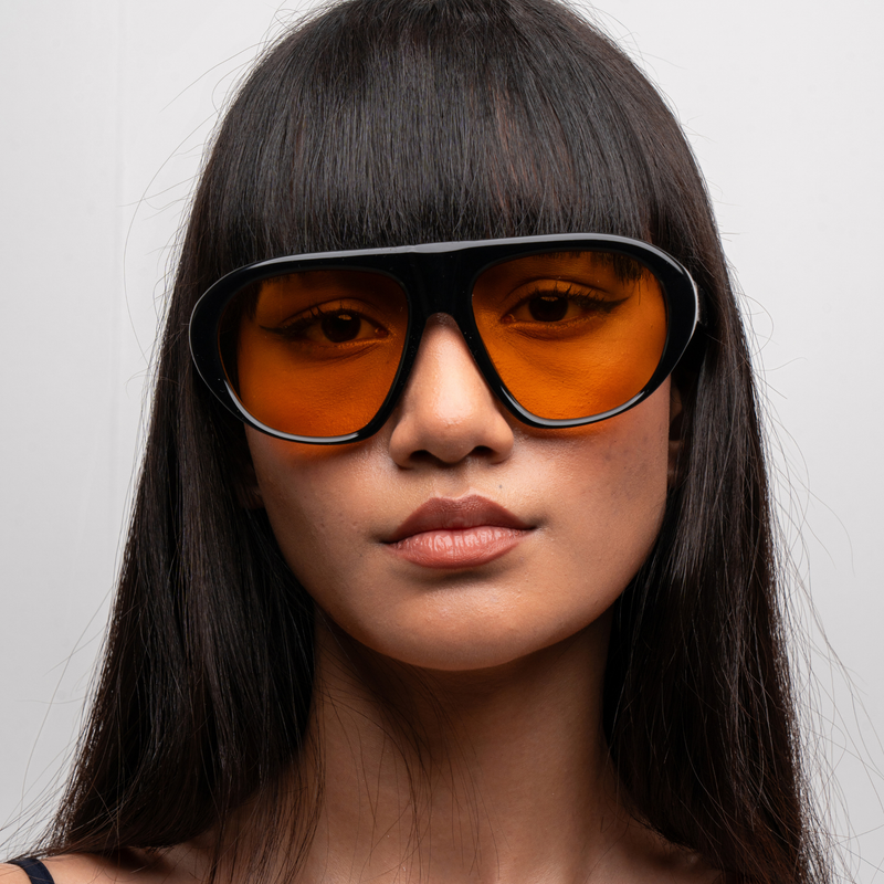 [ Toronto ] Oversized Y2k Sunglasses : Orange - projectshades