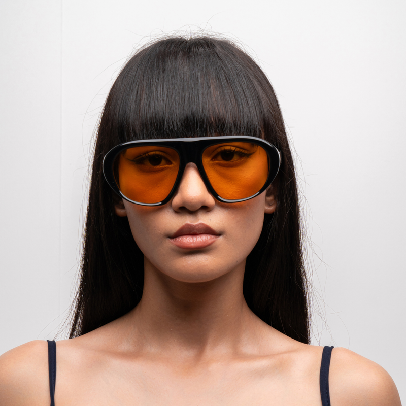 [ Toronto ] Oversized Y2k Sunglasses : Orange - projectshades
