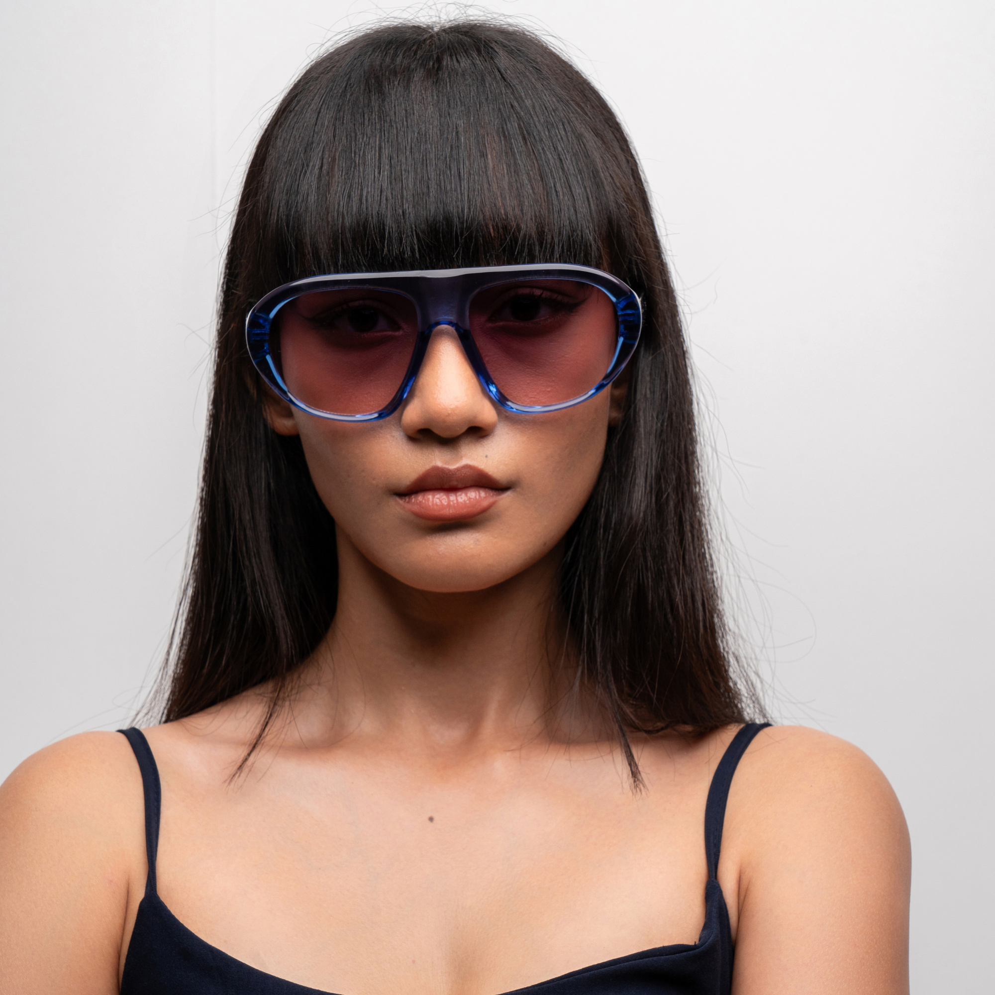 [ Toronto ] Oversized Y2k Sunglasses : Blue