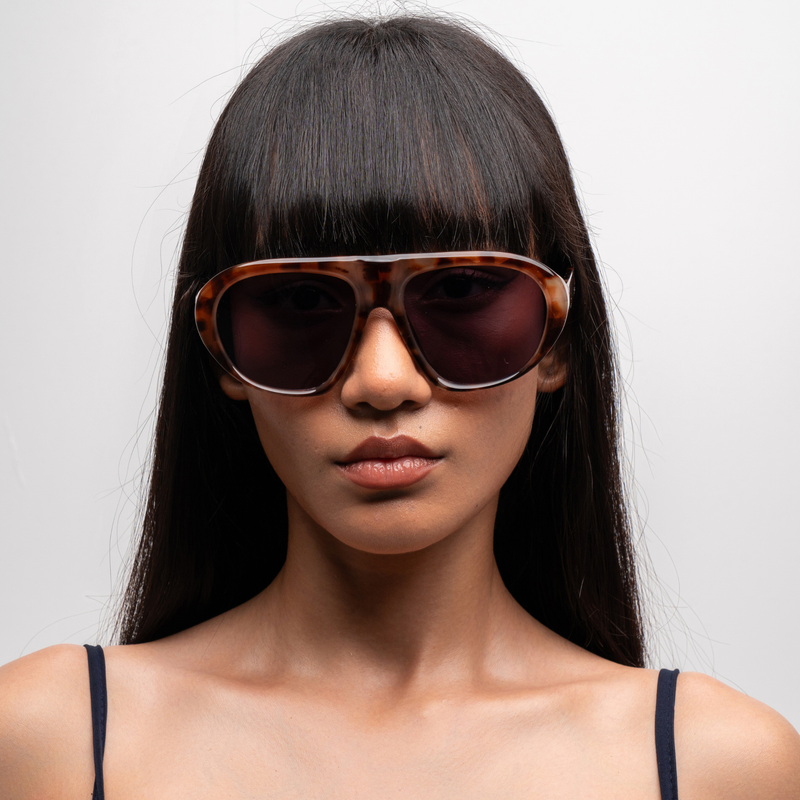 [ Toronto ] Oversized Y2k Sunglasses : Leopard/Purple